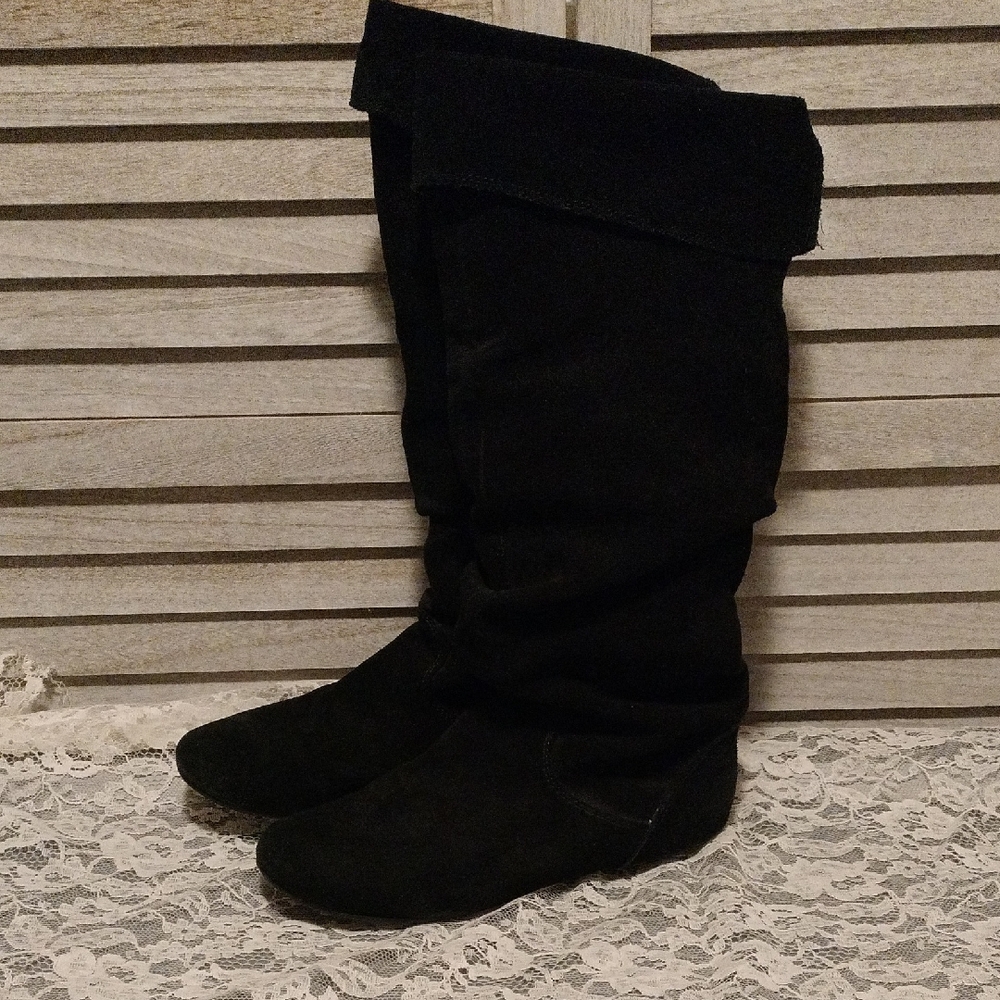 ⚜️ Bonanza Suede Leather Tall Slouchy Boots Size 7.5